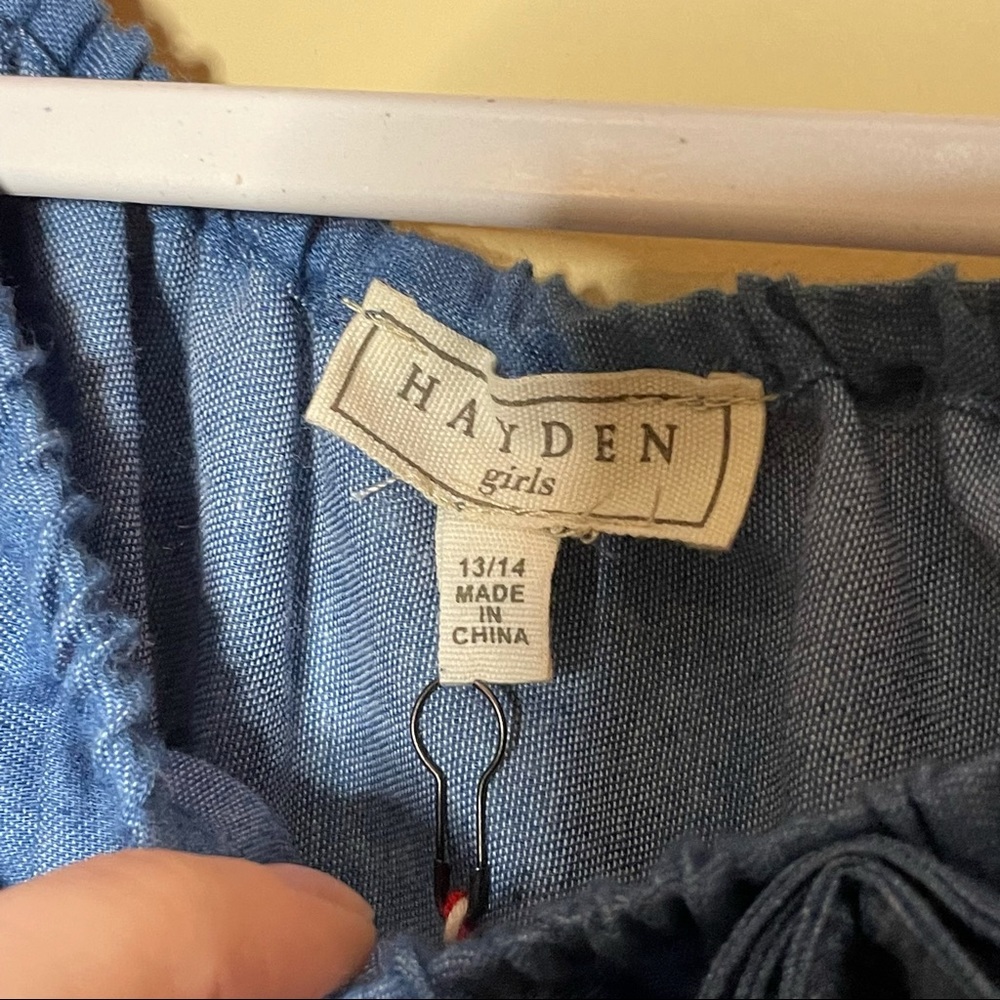 Hayden Girl Floral Embroidered Chambray Dress - Picture 8 of 16